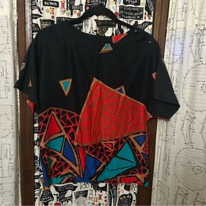 Breckenridge Black and White Patterned Blouse